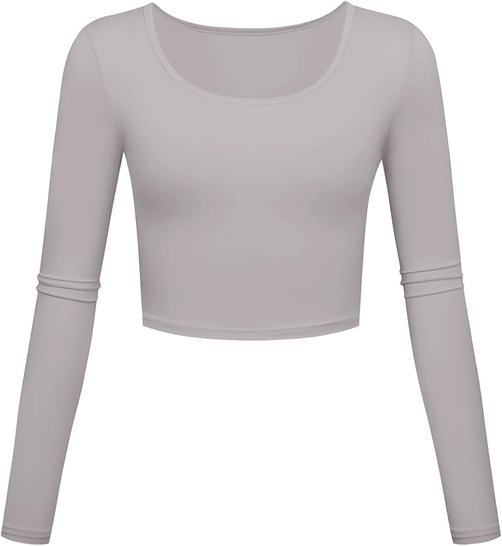 Kindcall Lightweight Basic Crop Tops Slim Fit Long Sleeve Workout Shirts for Women | Amazon (US)