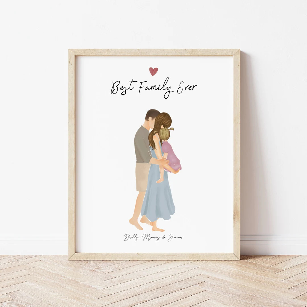 Personalized Framed Wall Art for Dad Mom and Daughter, Mother's Day Gift Idea, Mom and Dad Print,... | Etsy (US)