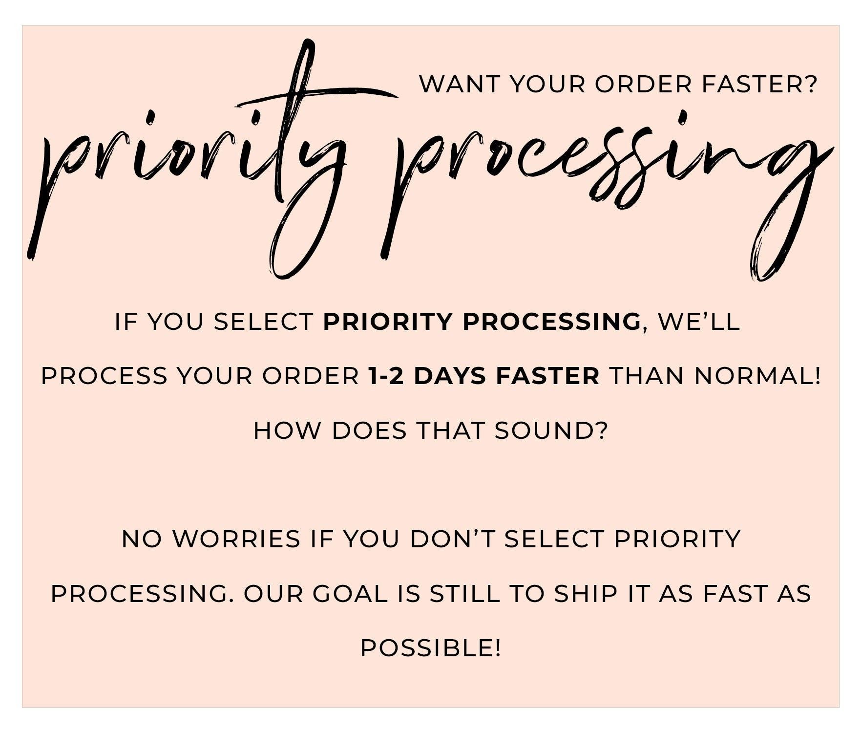 PRIORITY SHIPPING OPTION update From LANE 201 (1 Day) | Lane 201 Boutique