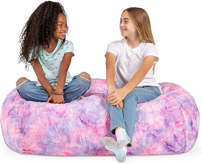 Jaxx Sofa Saxx Bean Bag Couch - 4 Foot - Faux Fur, Unicorn Pink | Amazon (US)