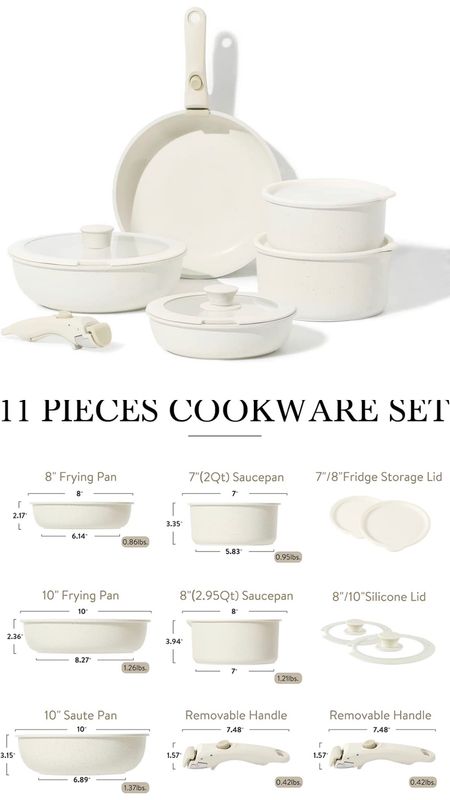 COROTE 11 Piece Non-Stick Cookware with Removable Handles 

#LTKsalealert #LTKhome #LTKunder100