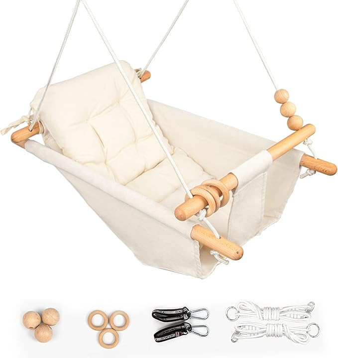 Baby Swing Outdoor Indoor for Infants to Toddlers, Portable Adjustable Tree Design with 5-Point S... | Amazon (US)