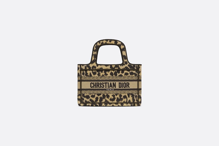 Mini Dior Book Tote Beige Multicolor Mizza Embroidery | DIOR | Dior Beauty (US)