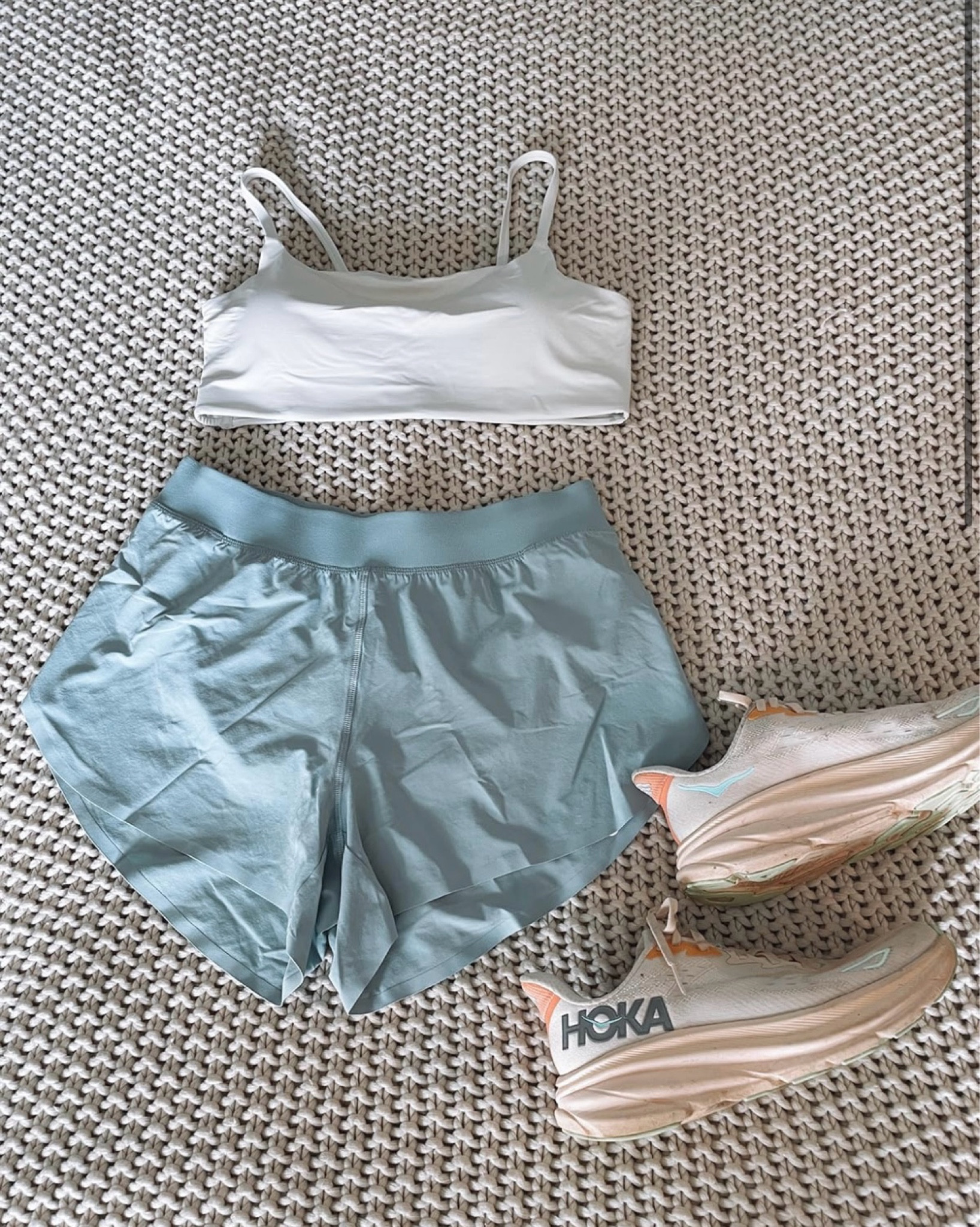 The perfect workout fit! I’m loving these dusty blue shorts. They come with built in undies and a slit leg detail. This sports bra is not only a bra but doubles as a swimsuit top. And to top it all off the most comfy shoes in my closet to date!! 

#LTKFindsUnder100 #LTKStyleTip #LTKFitness
