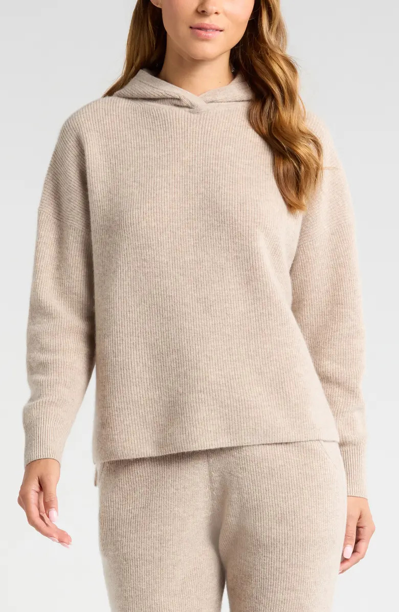 Zella Wool & Cashmere Rib Hoodie | Nordstrom | Nordstrom