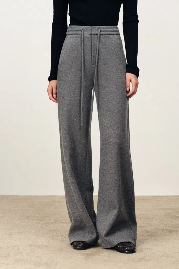 Reese Baggy Wide Leg Casual Pants in Merino Wool | Fabrique
