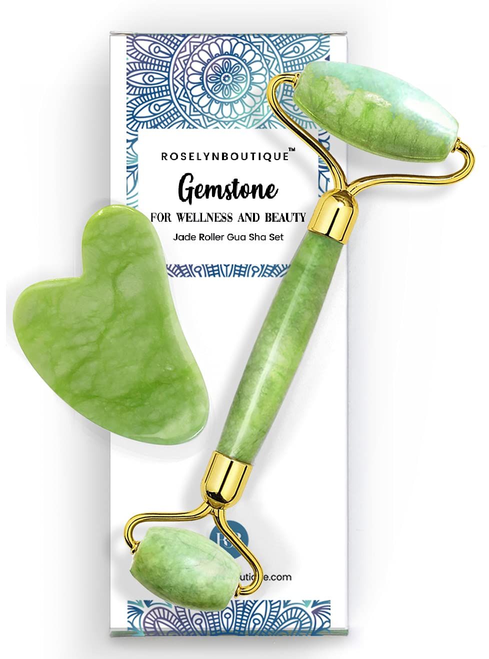 RoselynBoutique Jade Roller & Guasha Tool for Face Set - Beauty Gua Sha Facial Tools Skin Roller ... | Amazon (US)