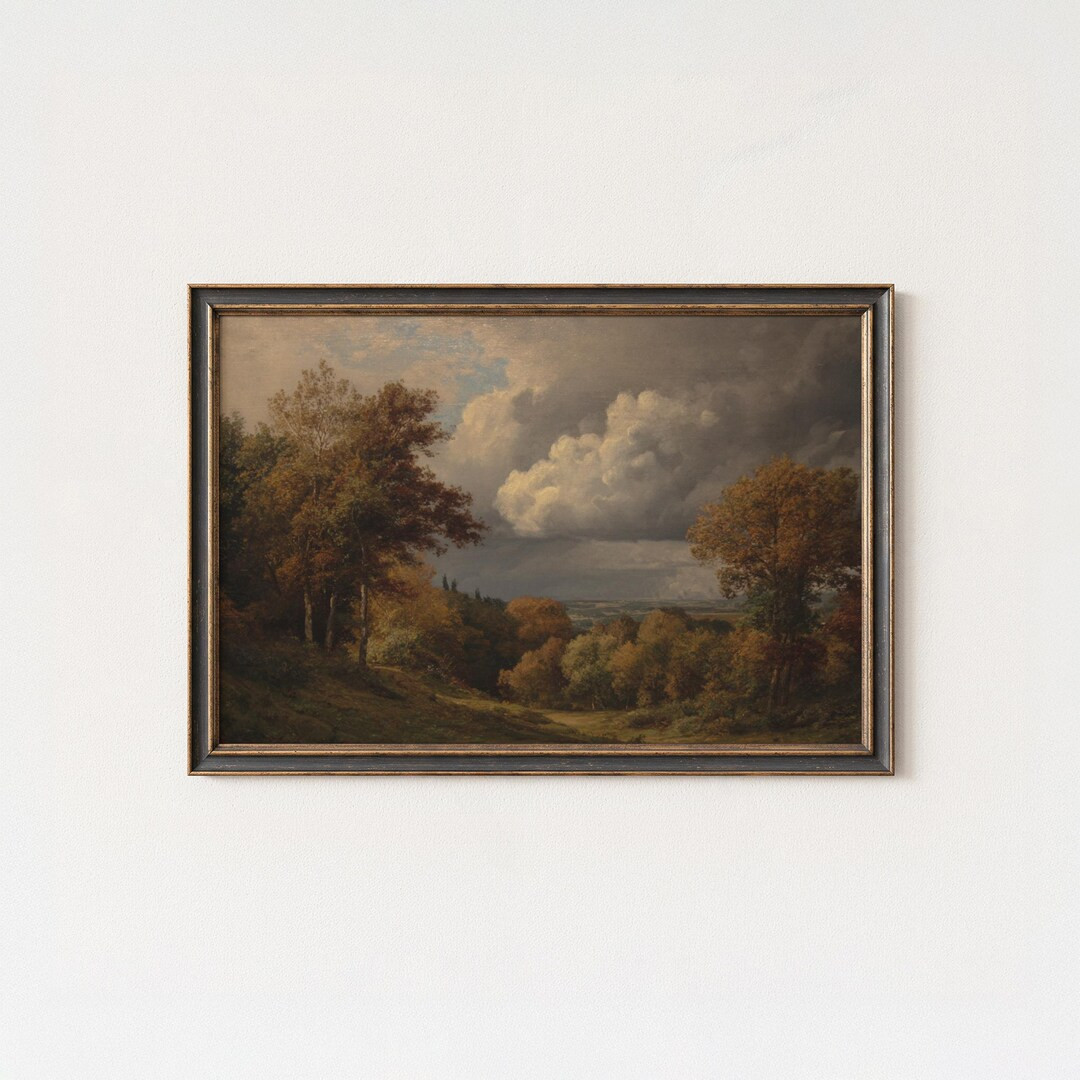 Vintage Autumn Landscape Art Print: Cobblestone Path (Digital Download) | Etsy (US)