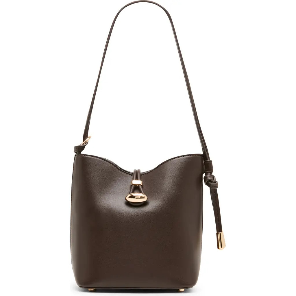 Anne Klein Small Faux Leather Bucket Bag in Espresso at Nordstrom Rack | Nordstrom Rack