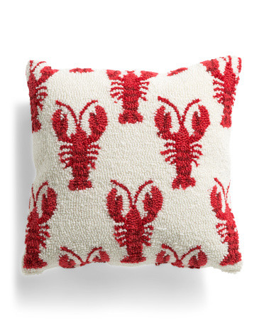 16x16 Lobster All Over Hook Pillow | TJ Maxx
