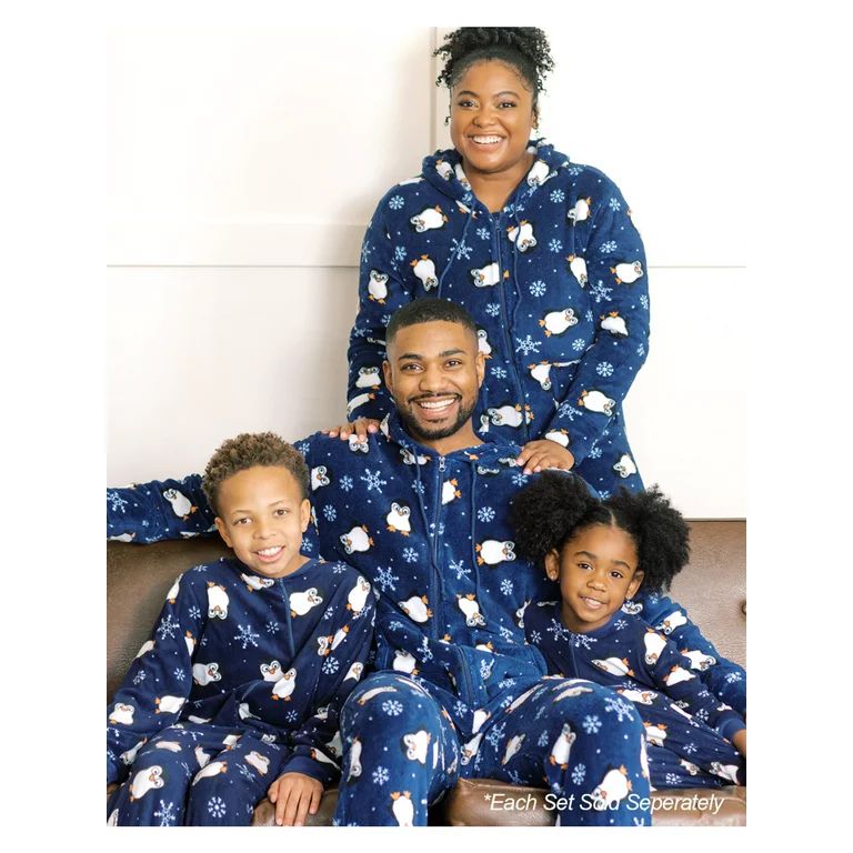 SleepytimePjs Family Matching Fleece Penguin Onesie Hooded Footed Pajama | Walmart (US)