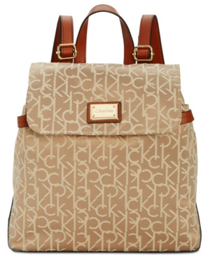 Calvin Klein Teodora Medium Signature Jacquard Backpack | Macys (US)