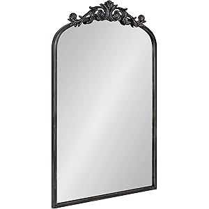 Kate and Laurel Arendahl Traditional Arch Mirror, 19 x 30.75, Antique Black, Baroque Inspired Wall D | Amazon (US)