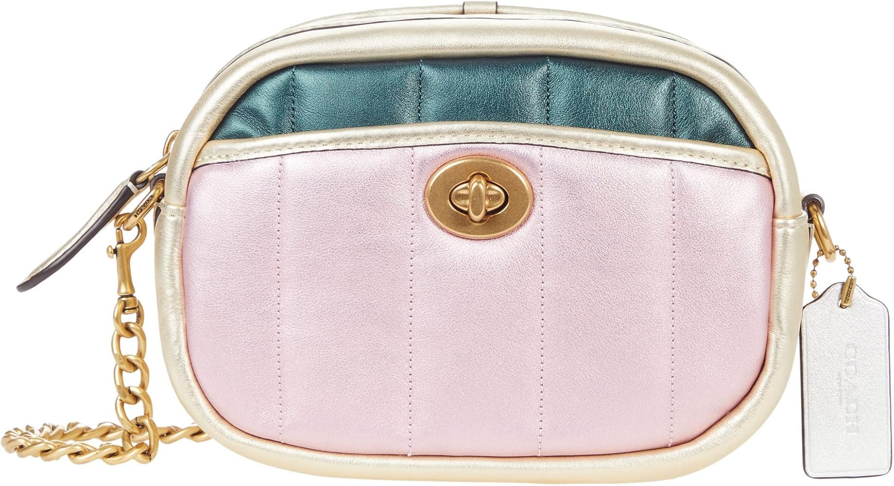 COACH Metallic Quilted Leather Color-Block Camera Bag | Amazon (US)