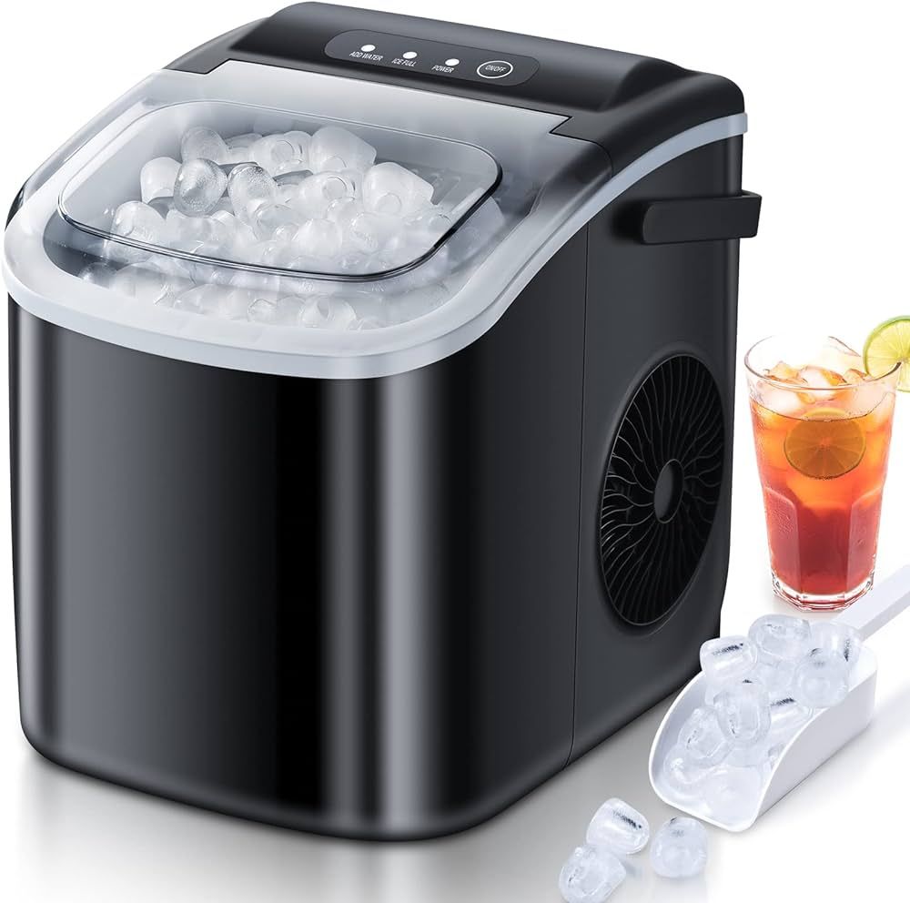 Countertop Ice Maker, Ice Maker Machine 6 Mins 9 Ice, 26.5lbs/24Hrs, Portable Ice Maker Machine w... | Amazon (US)