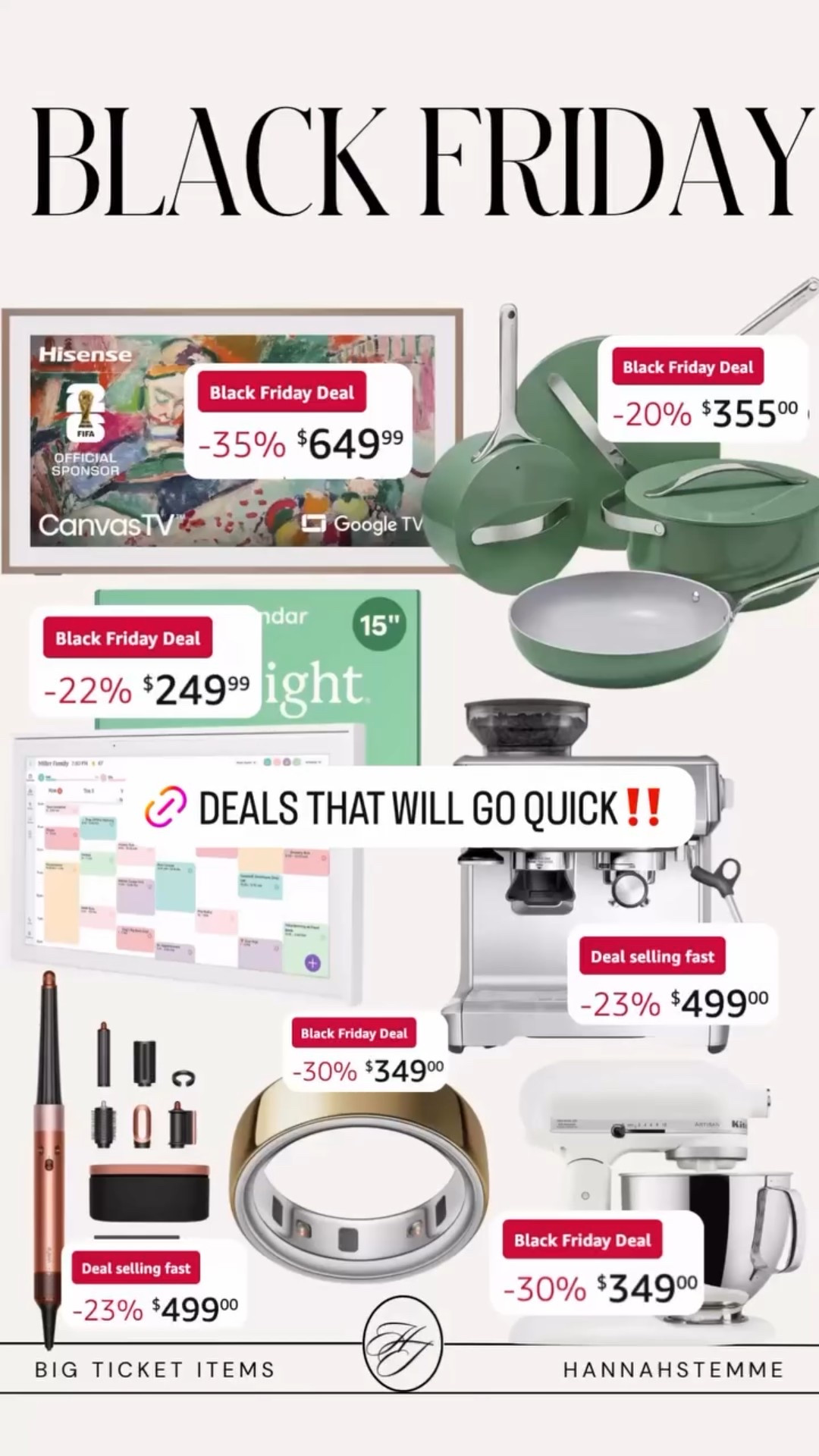 🔥 Black Friday Amazon Hot Deals 🔥
Rounding up the BEST Amazon Black Friday deals you do not want to miss — from kitchen must-haves to beauty tools, smart home upgrades, and big-ticket items that are rarely this discounted.

These are the fast-selling Amazon deals everyone’s watching:
✨ Caraway Pan set
✨ Frame/Canvas TV
✨ Smart digital calendar
✨ Espresso machine
✨ Hair tools
✨ KitchenAid mixer
✨ Oura-style smart ring dupe

All linked on my LTK for quick shopping! 🛍️
Run — these Black Friday deals will go so fast 🚨

SEO Keywords:
Amazon Black Friday deals 2025, Amazon gifts on sale, best Amazon home deals, kitchen deals Amazon, tech gifts on Amazon, Amazon beauty tool sale, LTK Black Friday roundup, Amazon big ticket items, holiday deals 2025

#LTKCyberWeek #LTKmorningroutine #LTKGiftGuide