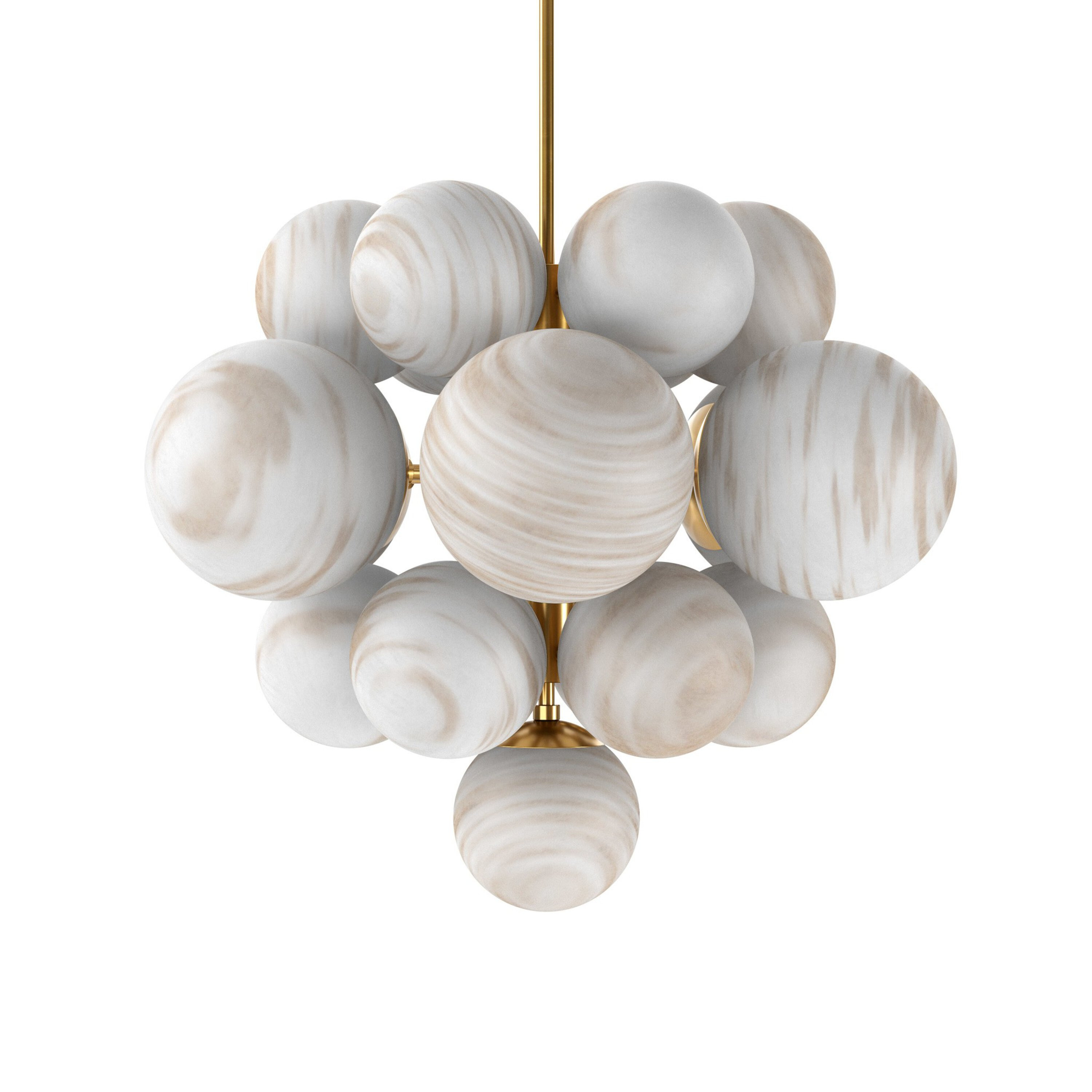 Zephria Hand-Blown Glass Globe Chandelier - Gold | Ceiling Fixture, Ceiling Light - Statement Piece, Decorative | One Kings Lane