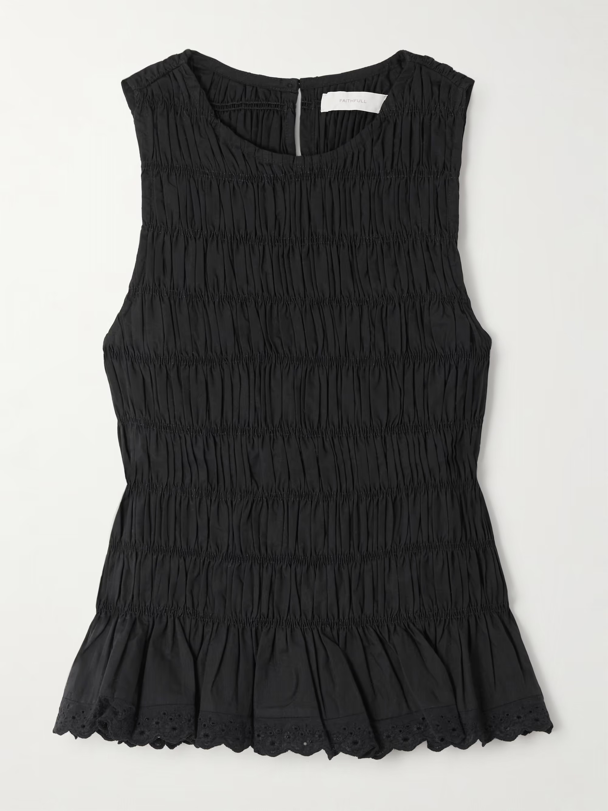 Thea shirred broderie anglaise-trimmed cotton top | NET-A-PORTER APAC