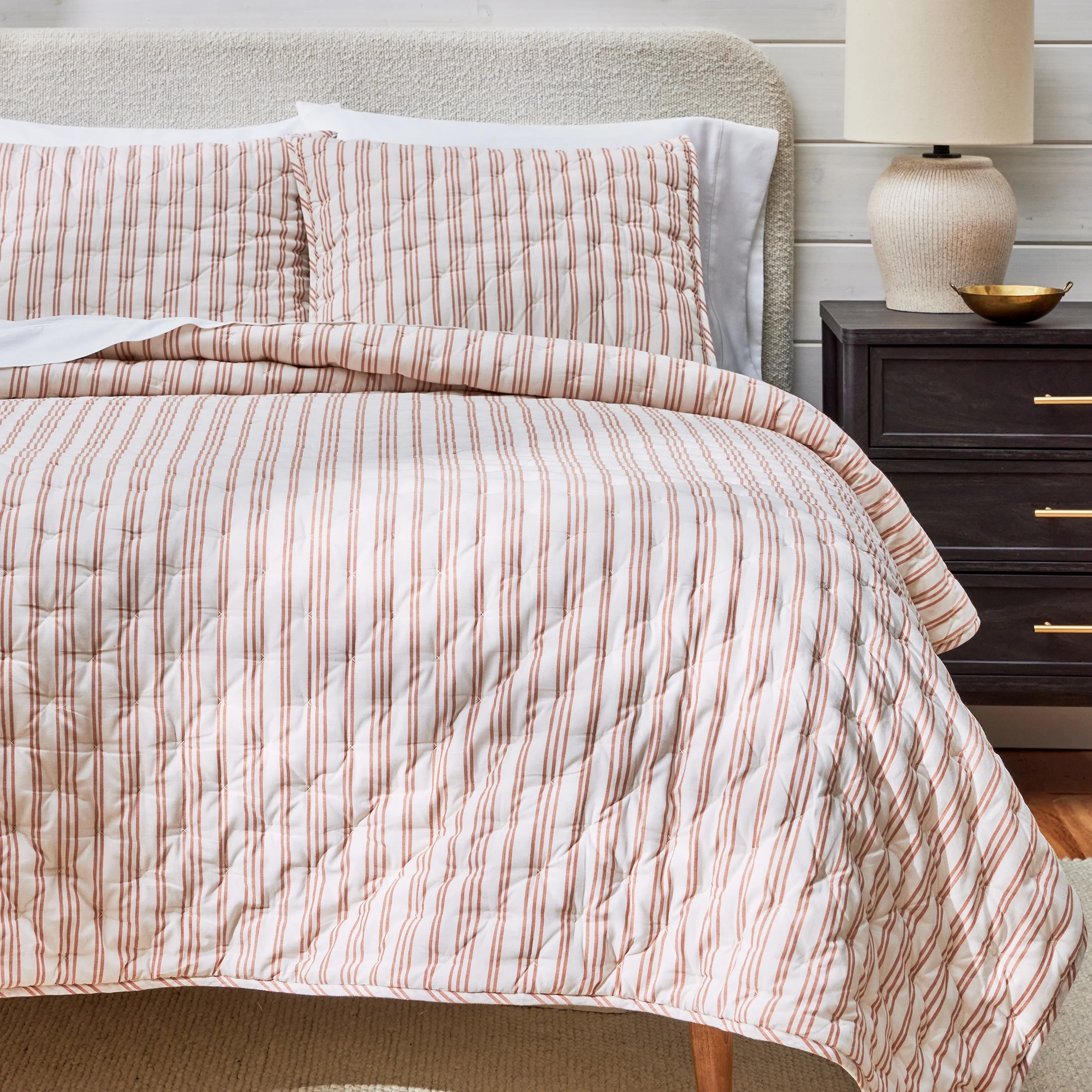 Better Homes & Gardens Copper Yarn Dyed Stripe Chambray Quilt, King | Walmart (US)