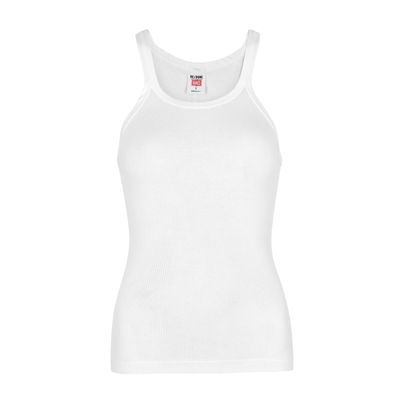 Re/done X Hanes White Ribbed Cotton Tank - S | Harvey Nichols (Global)