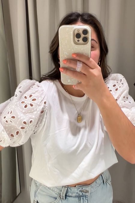 Puff sleeve tops are always some of my favorites since they make any outfit feel dressy + girly!! This one from H&M is great. Can be worn to work, for play, casual, etc :) true to size - M

#LTKfindsunder50 #LTKSeasonal #LTKstyletip