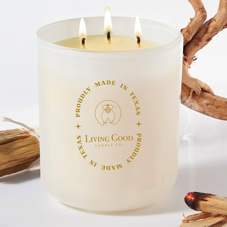 Palo Santo & Bergamot Beeswax Candle, Calming & Grounding, 90+ Hr, 15 Oz | Amazon (US)