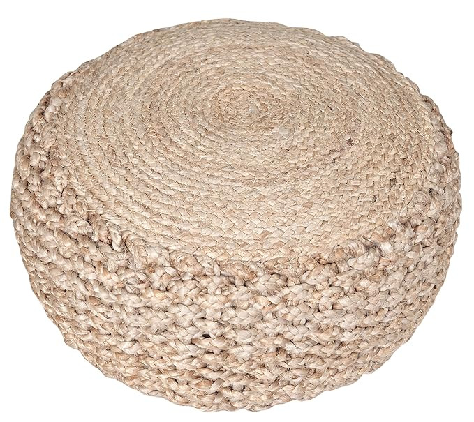 L.R. Resources Nature's Child Braided Jute Pouf Ottoman, 10" x 20" | Amazon (US)