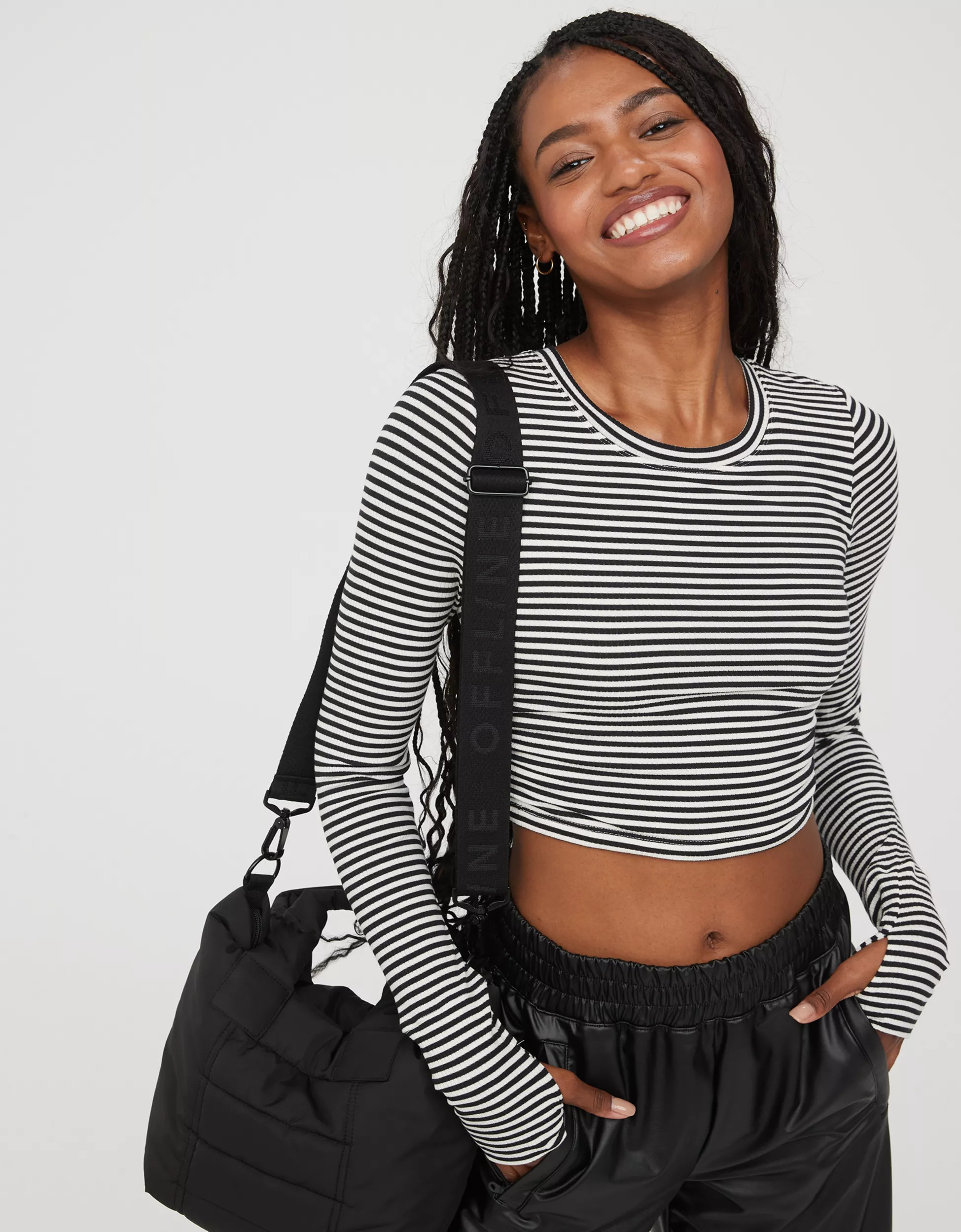 OFFLINE By Aerie Thumbs Up Long Sleeve Ruched T-Shirt | Aerie