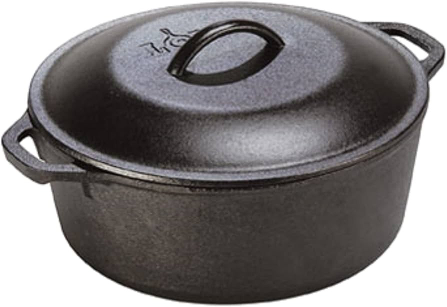 Lodge 5-Quart Cast Iron Dutch Oven with Iron Lid | Amazon (US)
