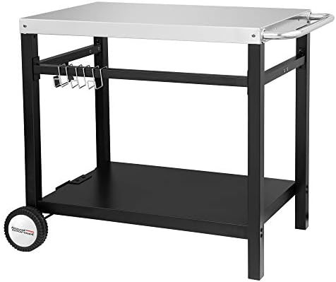 Royal Gourmet Double-Shelf Movable Dining Cart Table,Commercial Multifunctional Stainless Steel F... | Amazon (US)