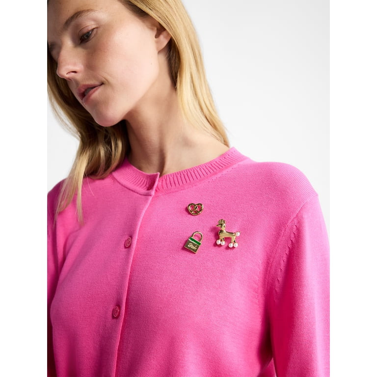 Free Assembly Women's Pretzel, Lock and Poodle Pin Set with Faux Pearls, 3-Piece | Walmart (US)