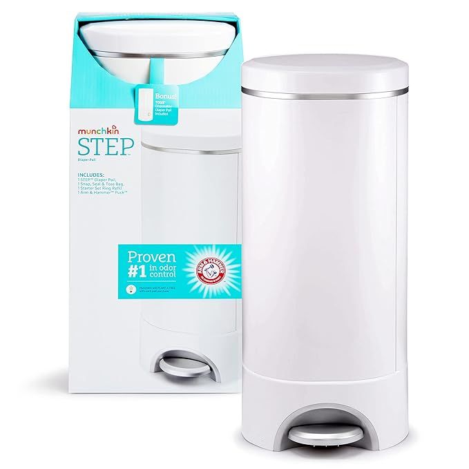Munchkin Step Diaper Pail Powered by Arm & Hammer, #1 in Odor Control, Award-Winning, Includes 1 ... | Amazon (US)