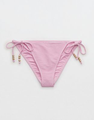 Aerie Textured Tie Cheeky Bikini Bottom | American Eagle Outfitters (US & CA)