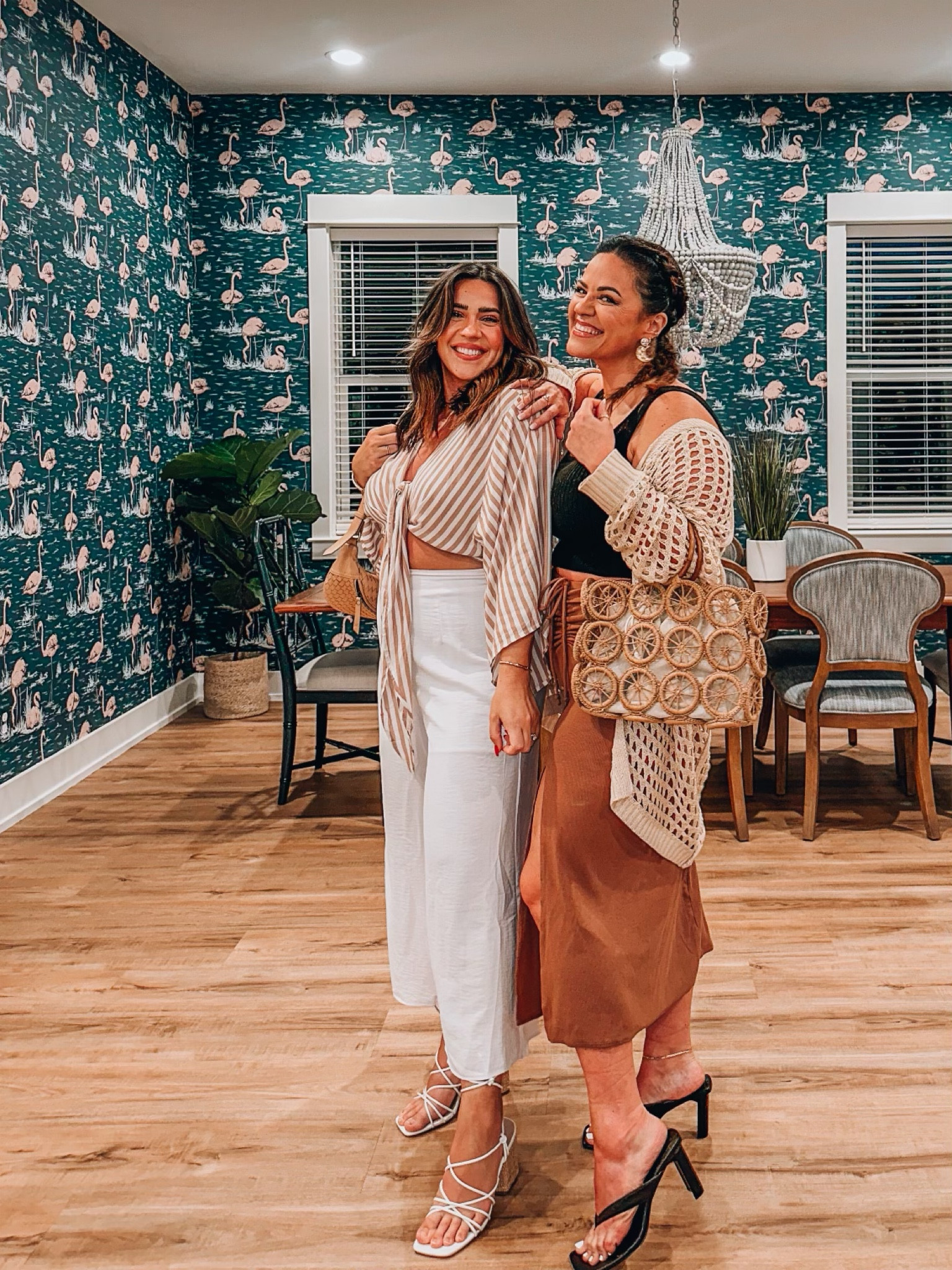 Midsize dinner summer vacation outfit Tank large Strapless bra 38dd Skirt large Cardigan xl Rattan bag Heeled sandal Earrings

#LTKcurves #LTKstyletip #LTKtravel