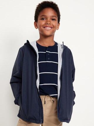 Hooded Zip-Front Water-Resistant Jacket for Boys | Old Navy (US)