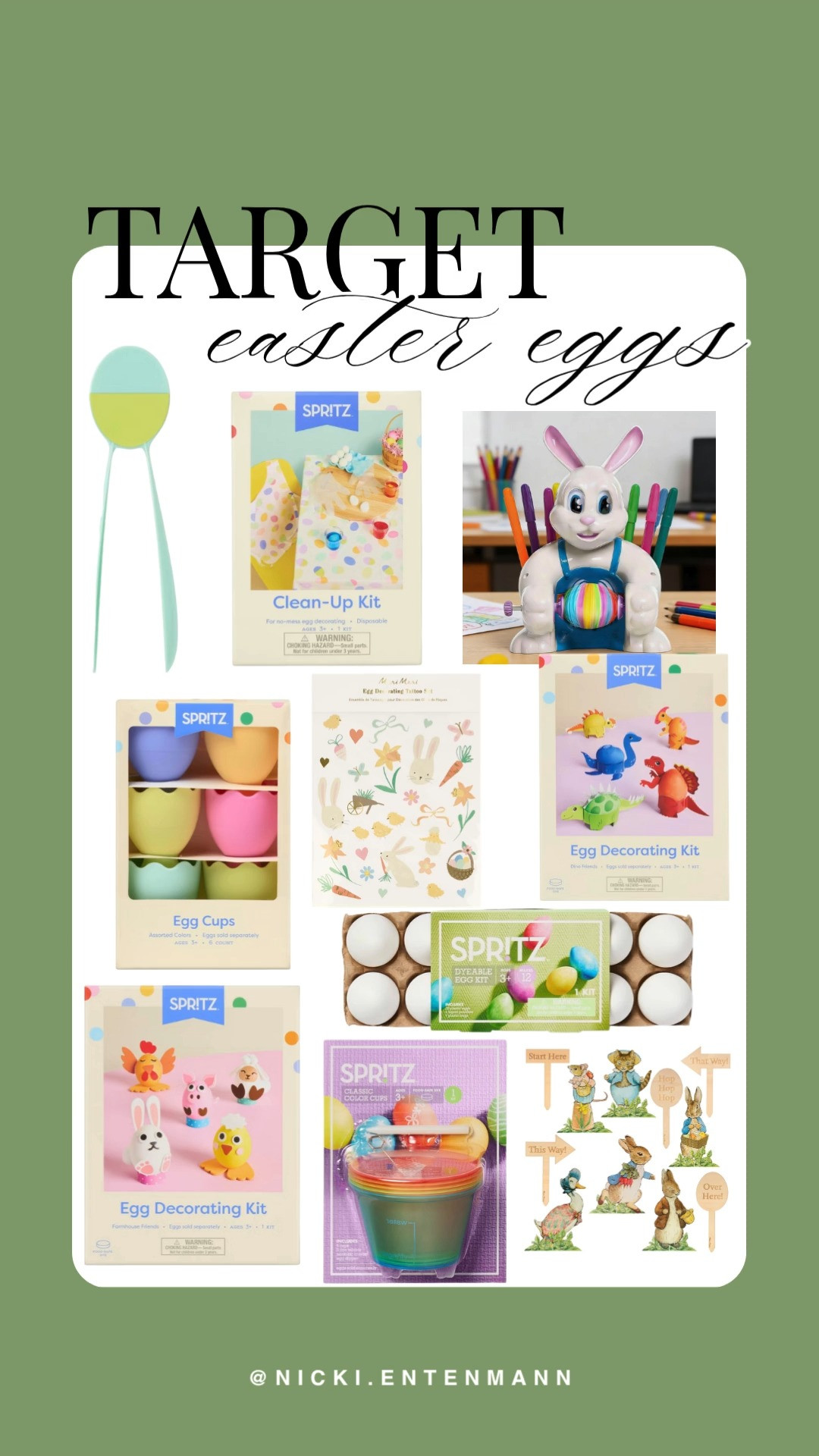Target is the ultimate destination for Easter egg fun this year with everything you need for decorating and hunting! Their Spritz collection features adorable egg decorating kits, colorful egg cups, and even a "Clean-Up Kit" to keep the holiday mess-free. Whether you are looking for classic dye kits or unique dinosaur and farm animal themes, these affordable finds make it easy to create a memorable morning for the kids.

#TargetEaster #TargetStyle #EasterDecorating #EggHunt #TargetHaul #Spritz #Easter2026 #MomLife #HolidayTraditions #EasterActivities #TargetFinds 

 #LTKFestival #LTKSeasonal #LTKHome
