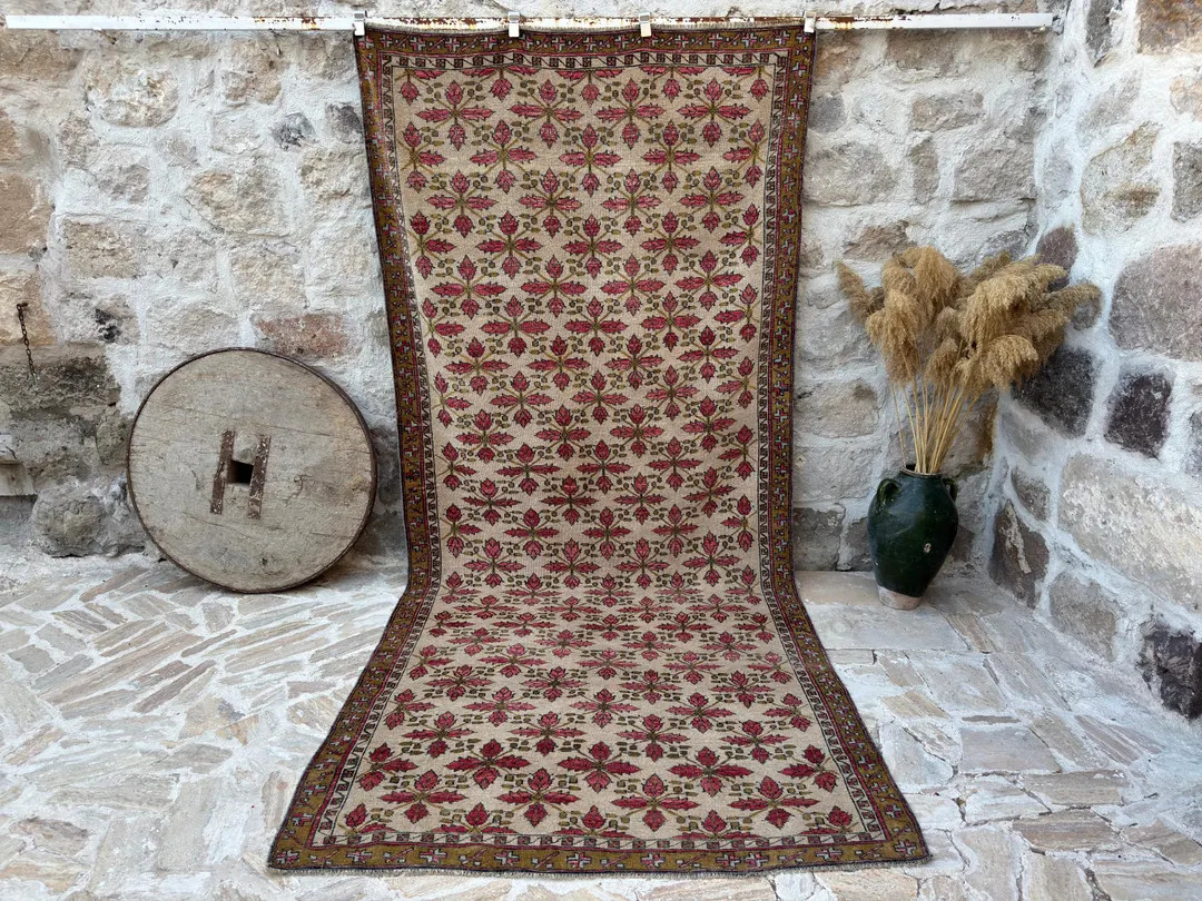 5x11 Vintage Rug, Turkish Rug, Red Rug, Area Rug, Anatolian Oushak Rug, Living Room Rug, Bedroom ... | Etsy (US)