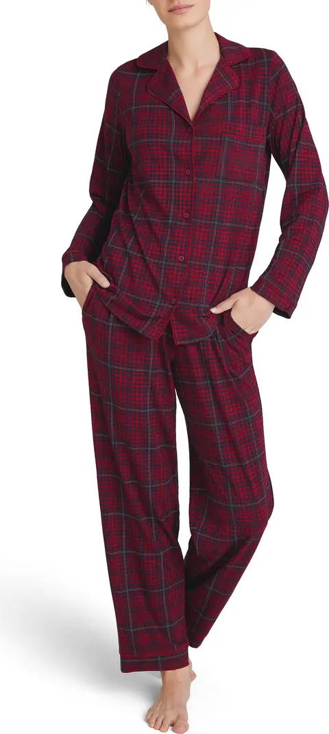 Women’s Tri-Blend Sleep Long Sleeve Top & Pant Pajamas | Nordstrom