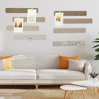 8Pcs Bulletin Board Strips, Felt Pin Board Bar Strips With 50 Pushpins, Self-Adhesive Felt Cork Board Strips | Wayfair North America