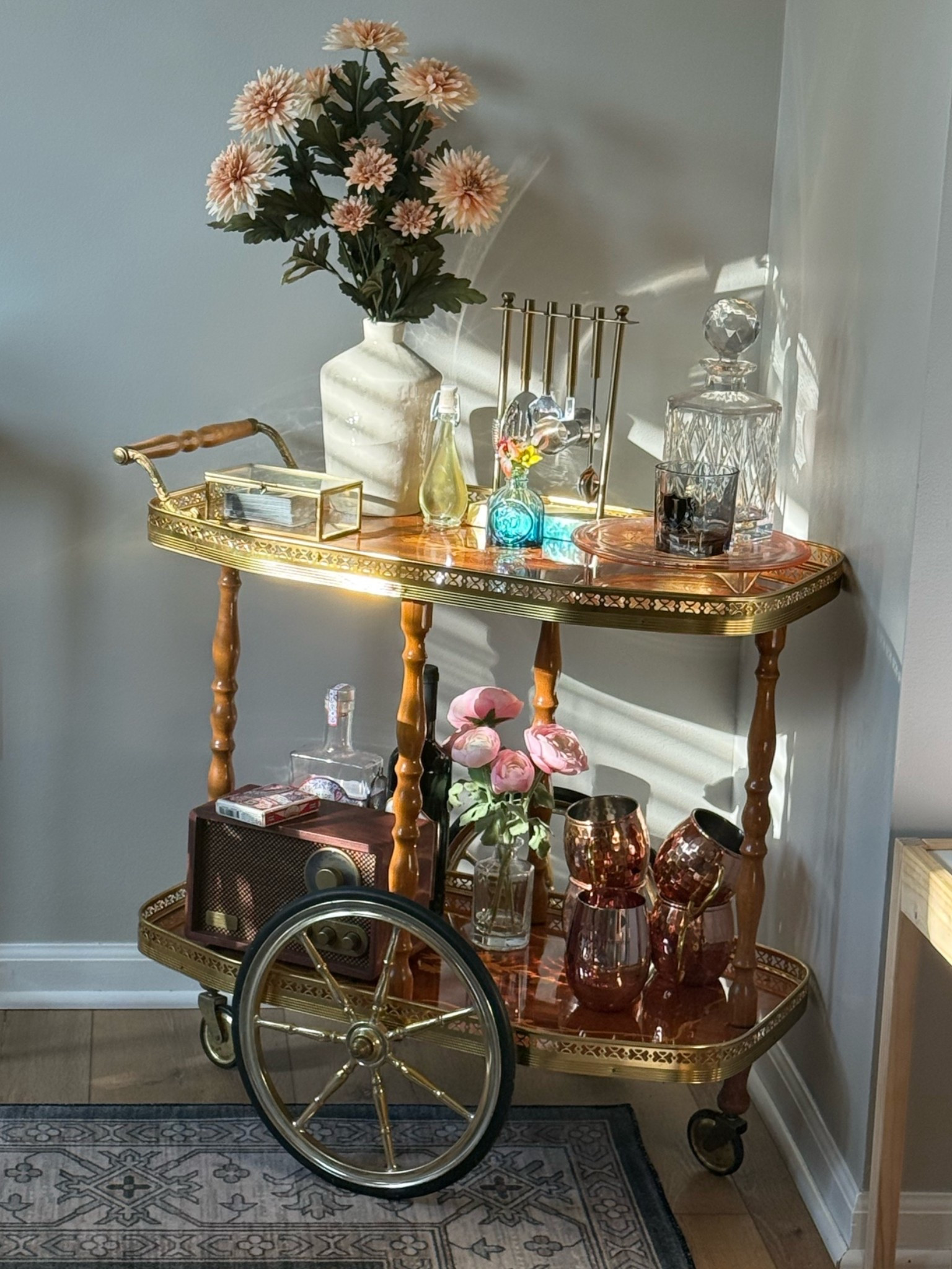 bar cart of my dreams!!! such a fun touch to my dining room decor

#LTKHome