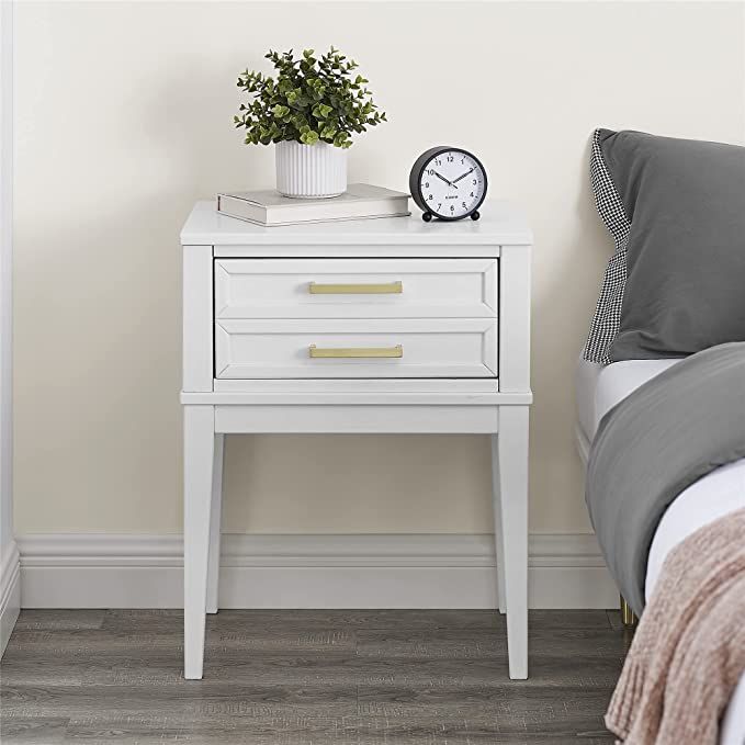MUSEHOMEINC White Nightstands Solid Wood Mid-Century Bed Side Table, Stylish Accent End Table wit... | Amazon (US)