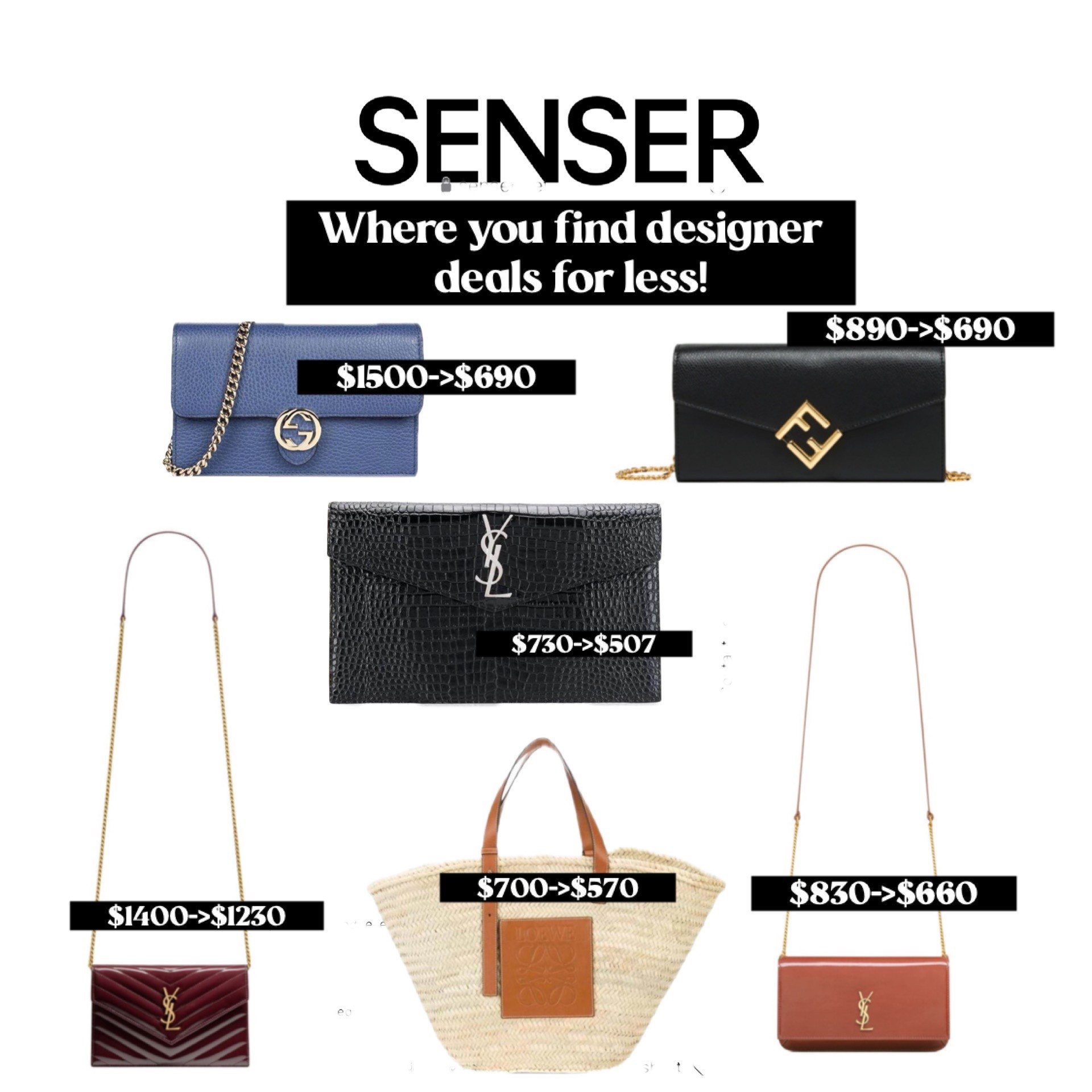 SENSER is the place to shop for designer deals on handbags, Shoes, Sunnies, and More! @Senser has a White Day sale going on now run and get some designer pieces on extra sale! Your love deserves the most luxurious love and you can make it with super affordable price. They source from over 1000 boutiques to get you the best deals. There is also an additional 9% off included in the already discounted price! Duties included! @senser

#LTKWatchNow #LTKSpringSale #LTKSaleAlert
