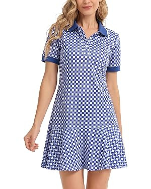 YEXPINE Polo Dress for Women Short Sleeve Ruffle Hem Golf Tennis Summer Mini Dresses | Amazon (US)