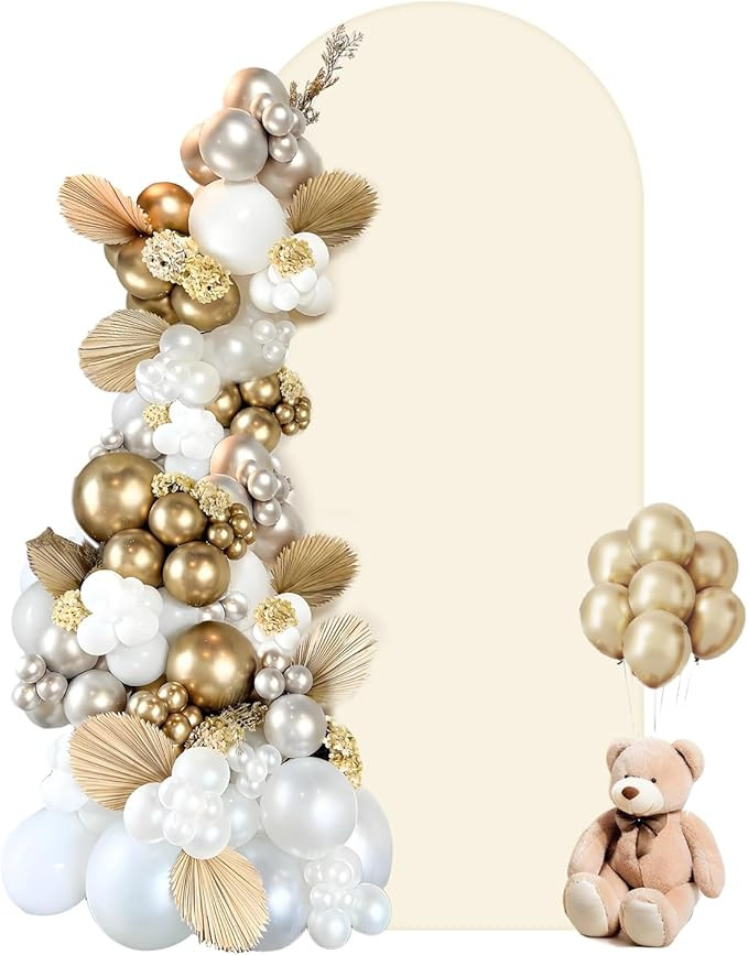 HEMMOTOP Light Beige Arch Backdrop Cover, 6 ft Spandex Arch Covers Stretchy Backdrop for Balloon ... | Amazon (US)