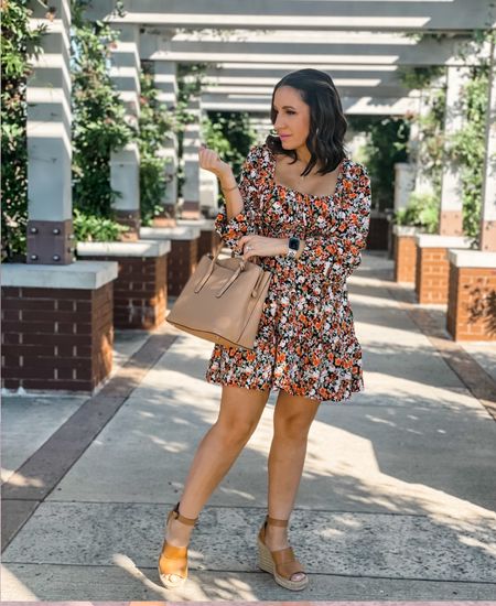 Hello to the cutest floral dress to go from summer to fall in. 
Love the fit. Runs tts  

#LTKstyletip #LTKunder50 #LTKSeasonal