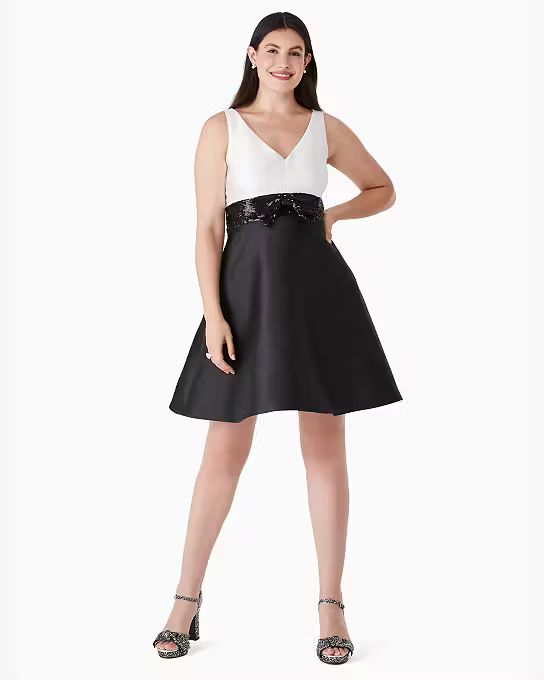 Sequin Bow Fit-and-Flare Dress | Kate Spade Outlet