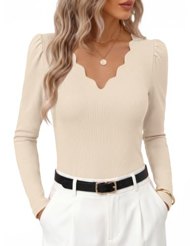 MEROKEETY Women's Fall Puff Long Sleeve Business Casual Work Tops | Amazon (US)
