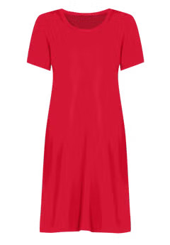 Perfect Short-Sleeve Crewneck Tee Dress, Navy | Woman Within