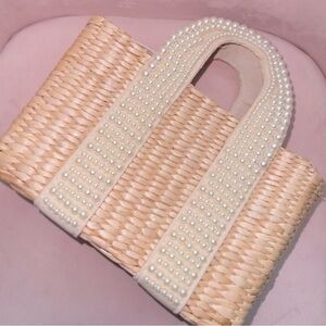 ♡ Pearl Rattan Handbag | Poshmark