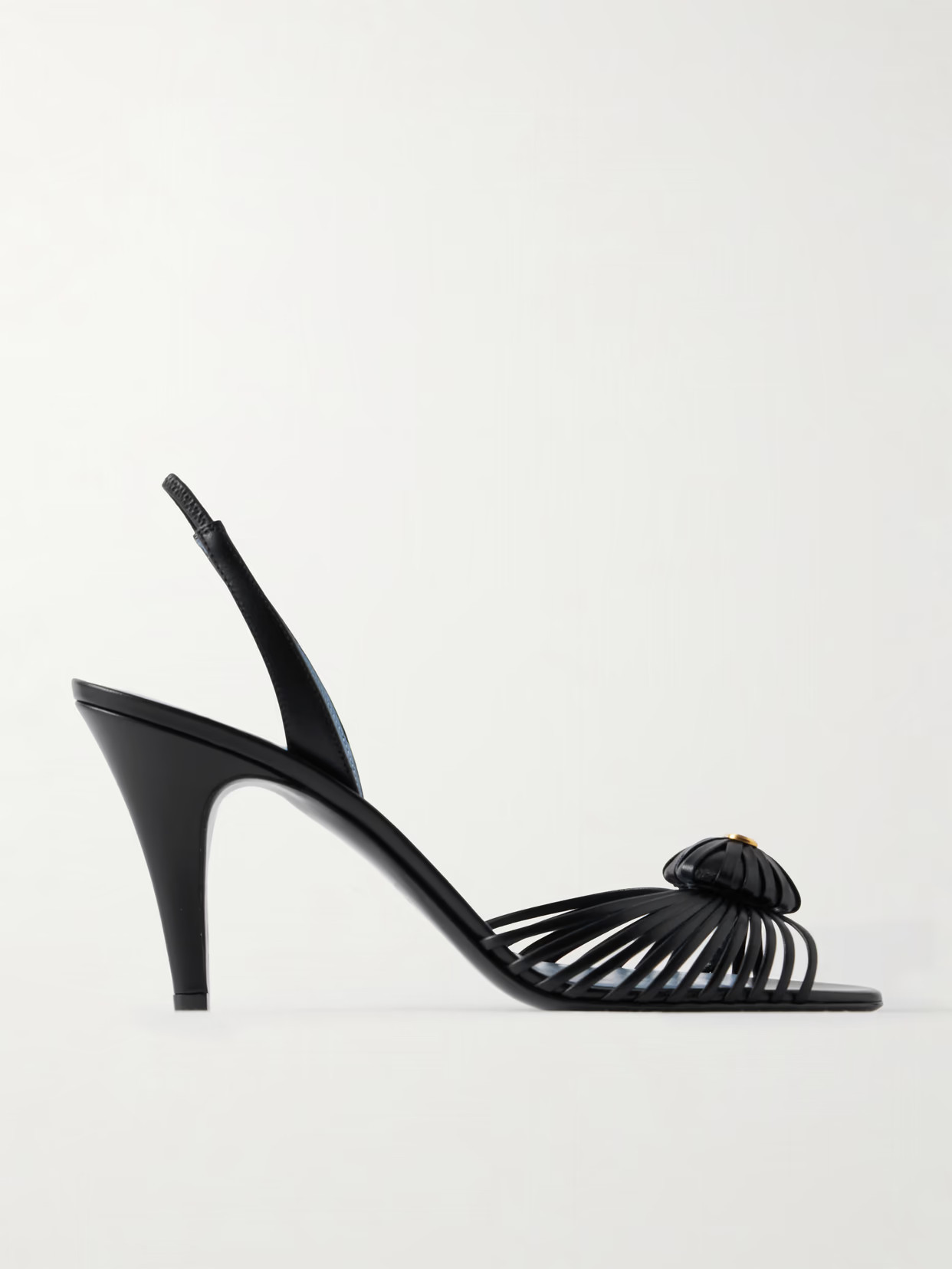 Valentino Garavani - Royal 85 Leather Slingback Sandals - Black | NET-A-PORTER (US)